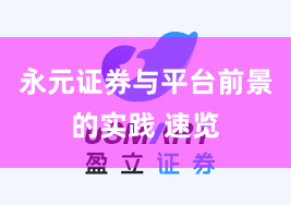 永元证券与平台前景的实践 速览